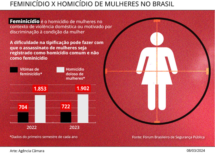 Feminicídio x Homicídio de mulheres no Brasil